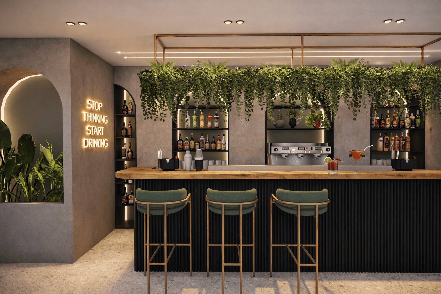 Punctum Interiors, caf&eacute; bar render