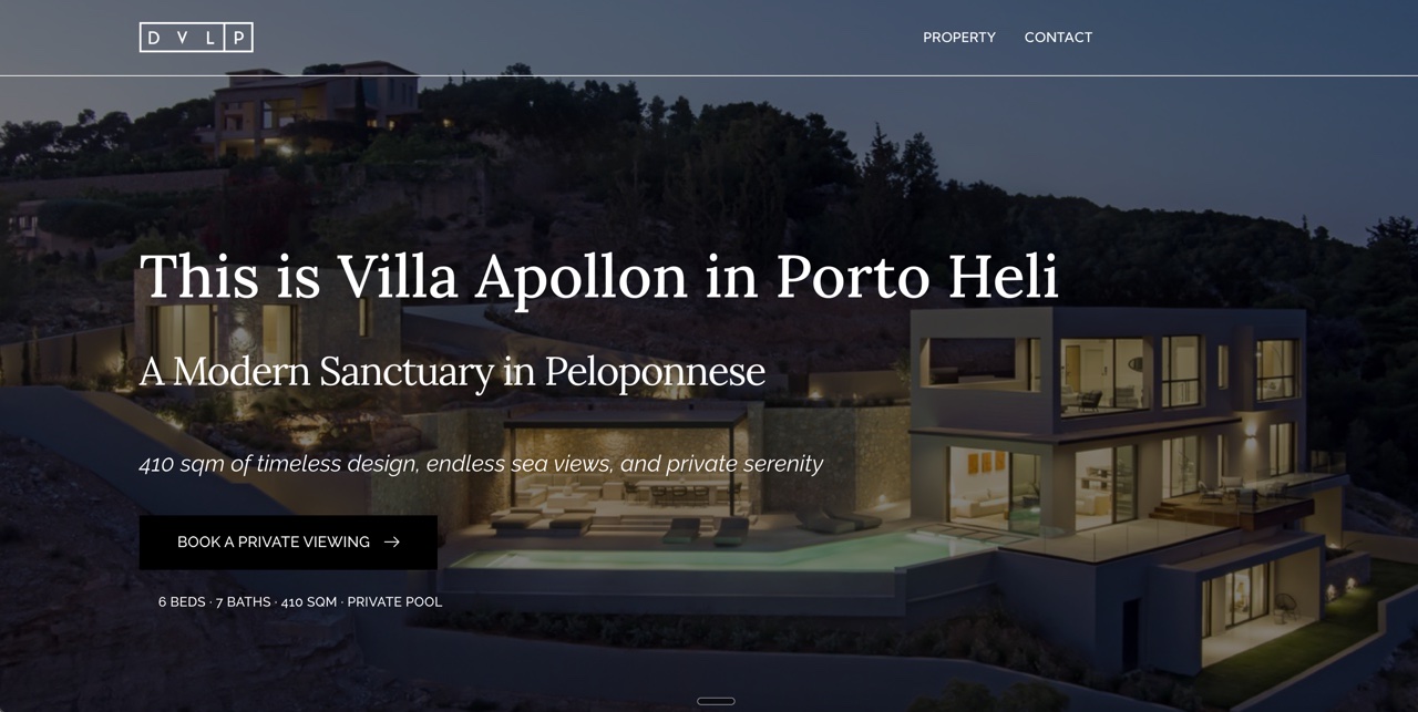 Villa Apollon dedicated website